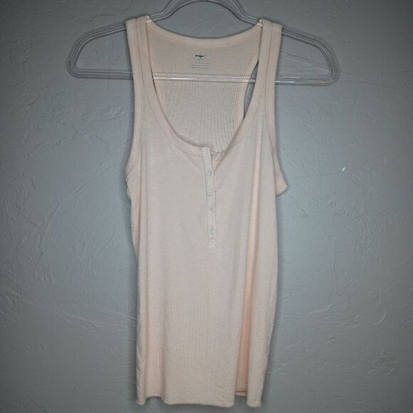 Aerie Peach Henley Ribbed Tank - Picture 4 of 8